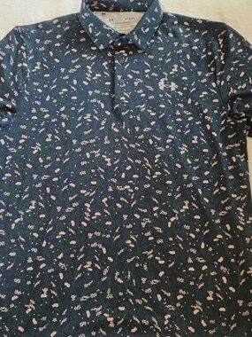 Under Armour Navy Floral Performance Polo